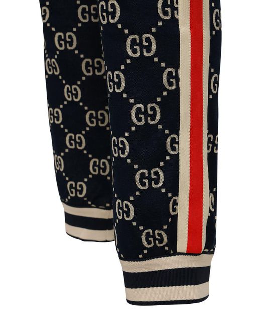 Gucci Black Gg Supreme Cotton Jacquard Pants for men