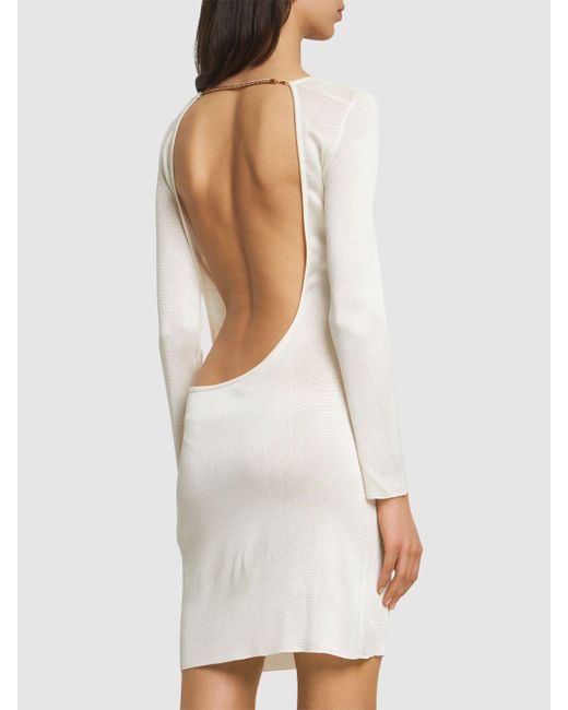 Tom Ford Natural Liquid Viscose Double Knit Mini Dress