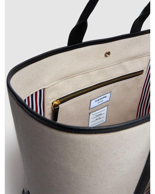 Thom Browne Herren Medium Tote Aus Baumwolle in Black für Herren