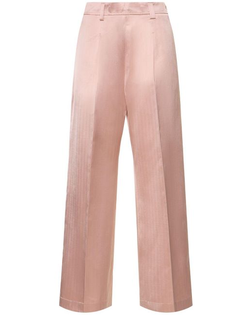 Forte Forte Pink Chic Herringbone High Waist Pants