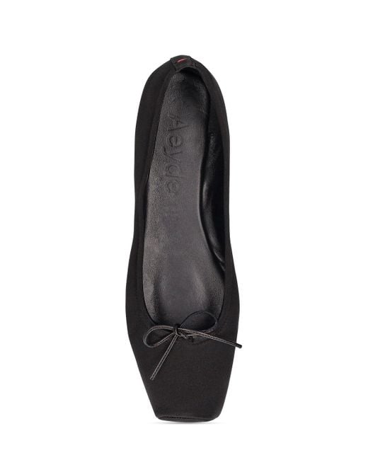 Aeyde Black 5mm Flache Schuhe Aus Satin "gabriella"