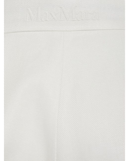 Max Mara Aversa リネンワイドパンツ ホワイト | Lyst