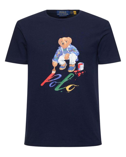 T-shirt painting bear di Polo Ralph Lauren in Blue da Uomo