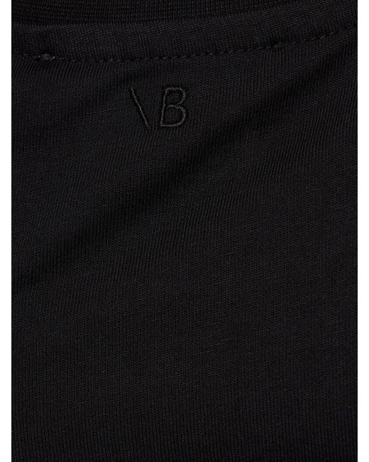 Victoria Beckham Black Twist Front Cotton T-Shirt