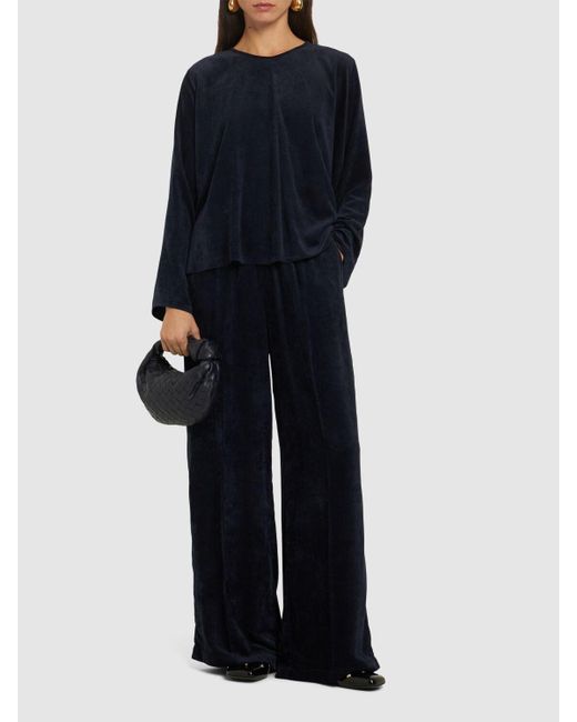 Forte Forte Blue Velvet Wide Leg Pants