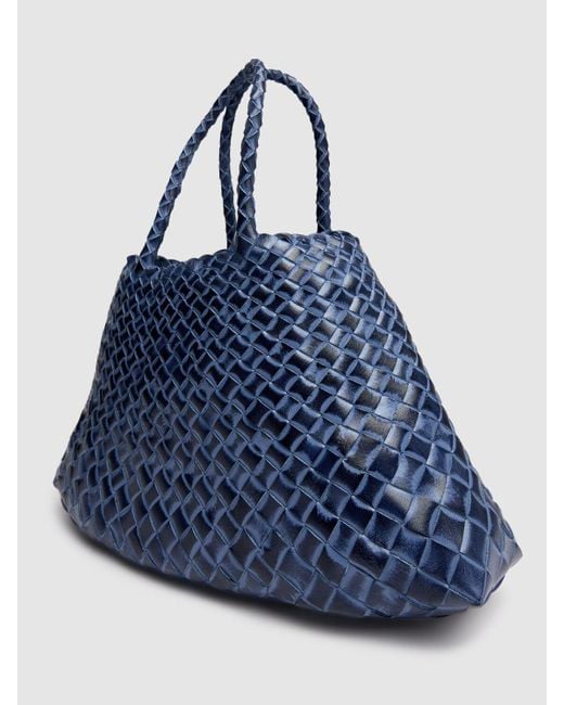 Dragon Diffusion Blue Small Santa Croce Leather Shoulder Bag
