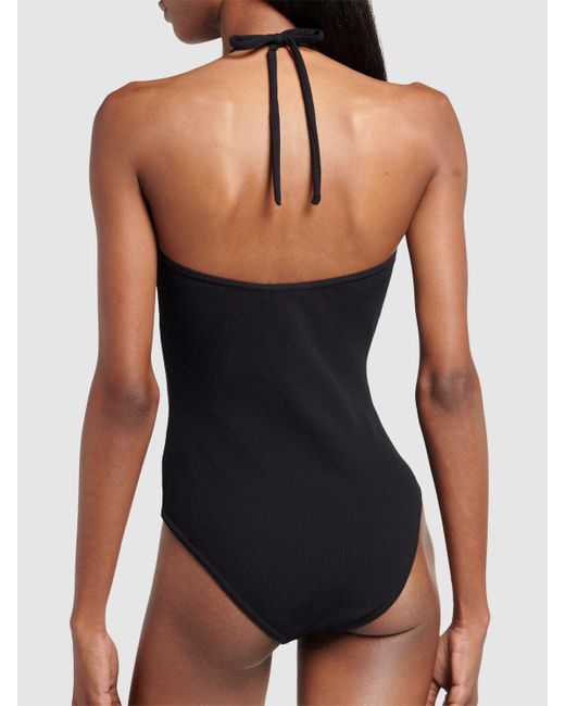 Moncler Black Jersey One Piece Swimsuit