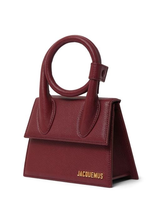 Jacquemus Red Le Chiquito Noeud Soft Grain Leather Bag