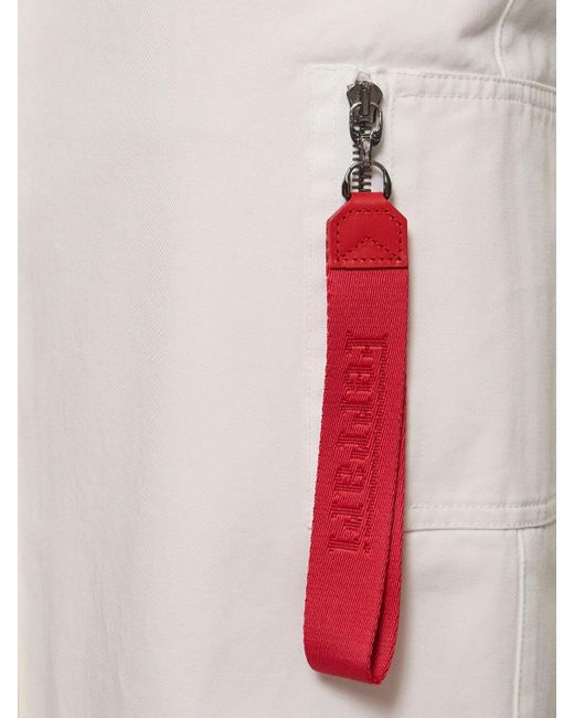 Jupe mi-longue boutonnée en coton Ferrari en coloris White