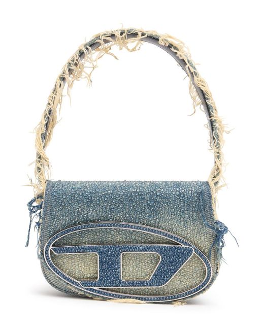 メンズ DIESEL 1dr ウォッシュドデニムショルダーバッグ Blue