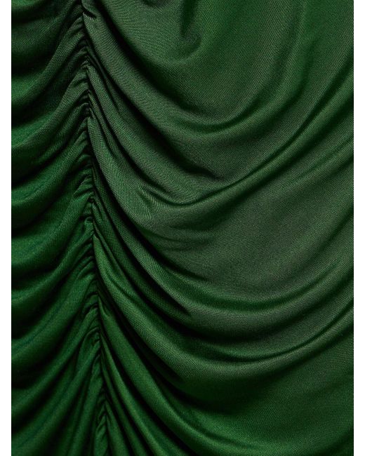 Vestido midi fruncido sin tirantes Costarellos de color Green