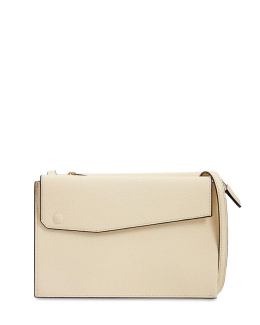 Valextra Natural Trio Grained Leather Crossbody Bag