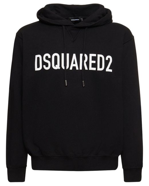 DSquared² Black Logo Cool Fit Cotton Hoodie for men