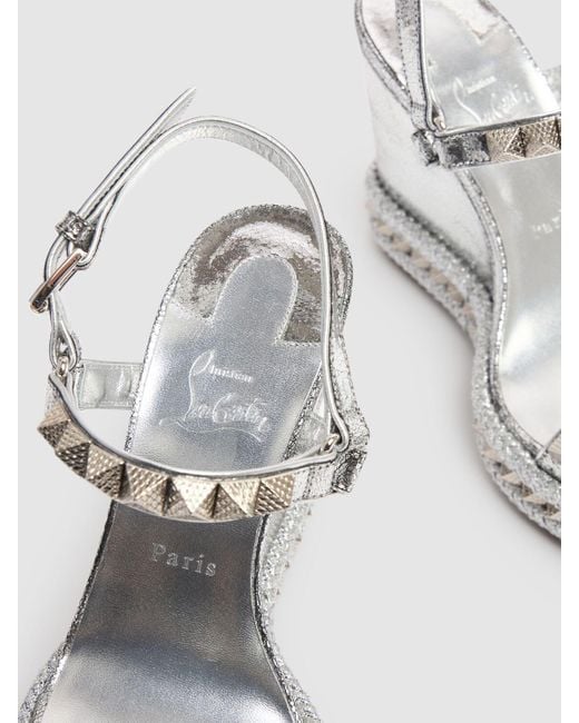 louboutin white wedges
