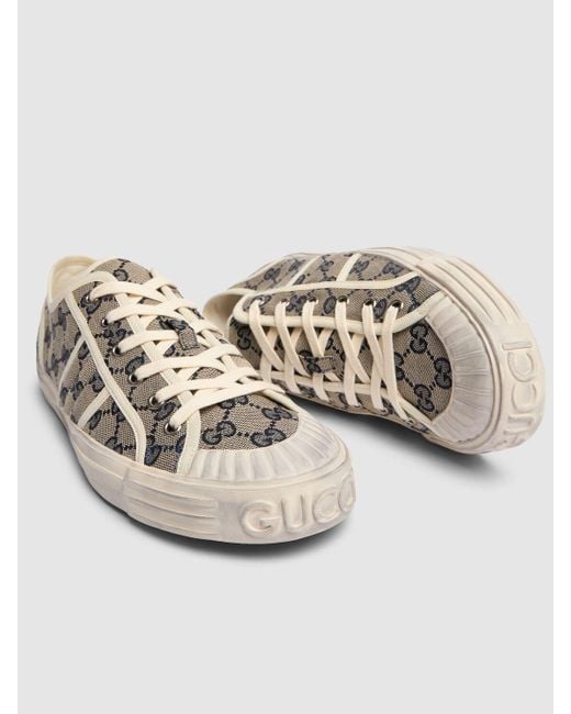 Gucci White Julio Canvas Web Sneakers for men