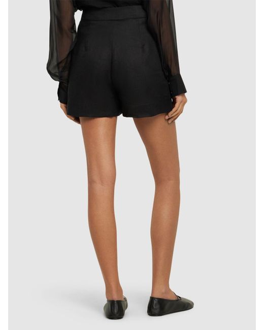 Shorts de lino con cintura alta Ermanno Scervino de color Black