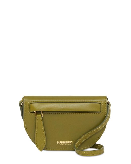 Burberry Green Micro Olympia Leather Shoulder Bag