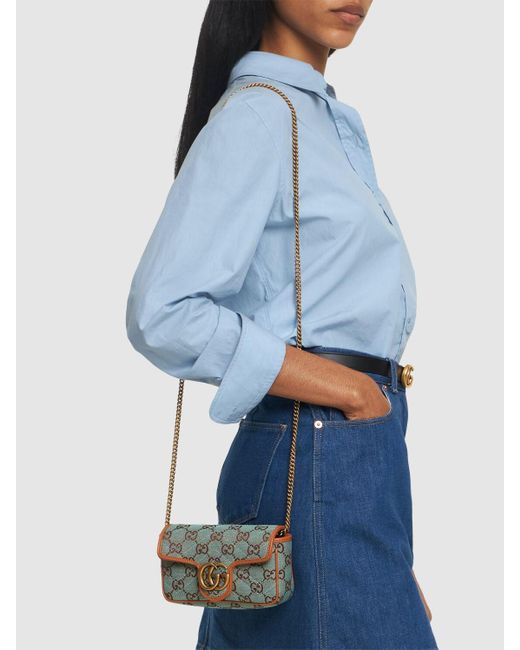 Gucci Gray Super Mini gg Canvas Shoulder Bag