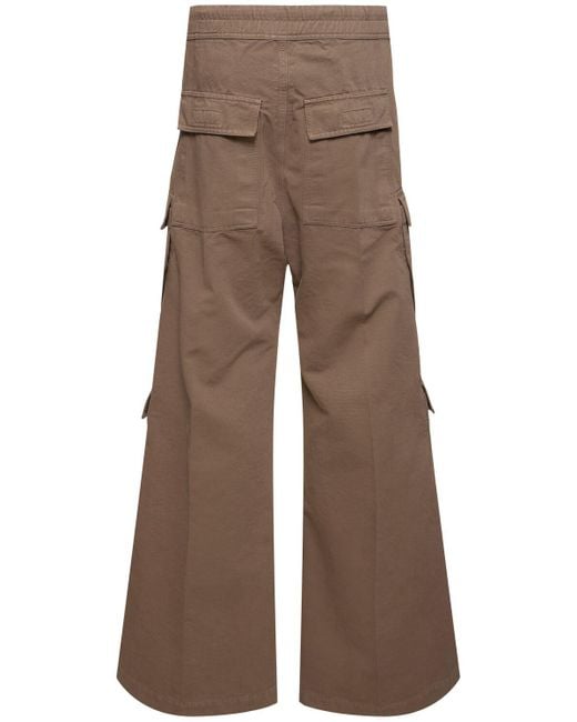Rick Owens Brown Double Cargo Jumbo Belas Cotton Pants for men