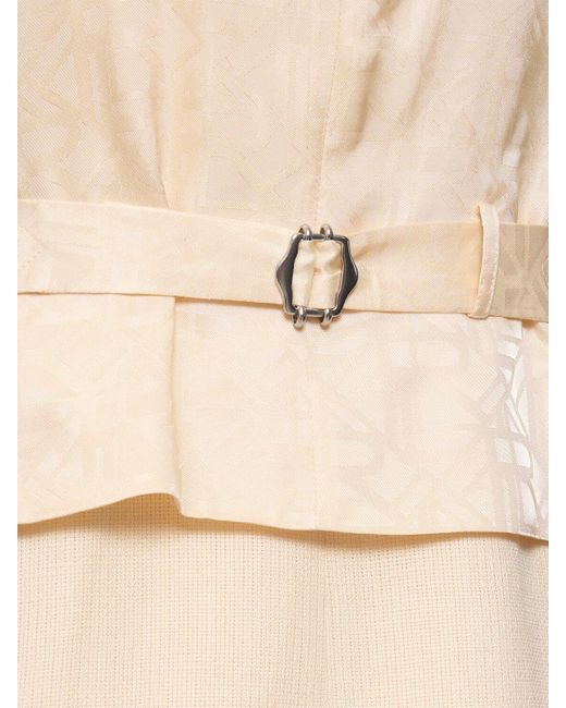 Vestito in lino e seta di Ralph Lauren Collection in Natural
