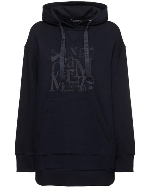 Max Mara Blue Oversize Jersey-hoodie Mit Logo "musa"