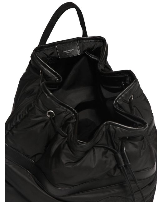 Saint Laurent Black Rive Gauche Sling Tech & Leather Bag for men