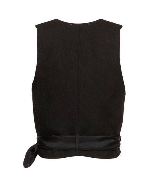 Forte Forte Chic Linen Canvas Crossed Top Black