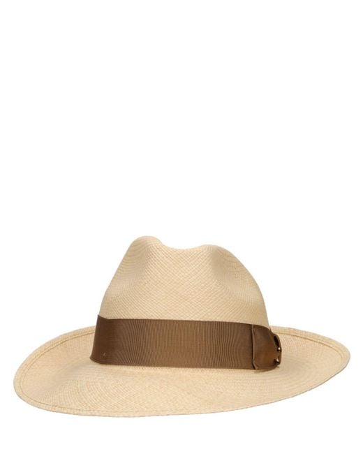 Sombrero panama de paja de ala ancha Borsalino de hombre de color Natural