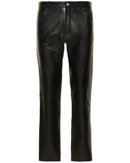 Courreges Straight Leather Pants in Black for Men | Lyst Canada
