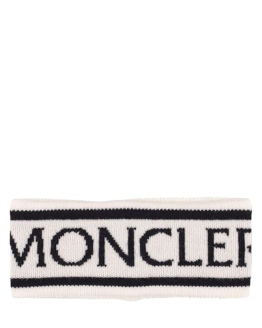 Moncler Black Haarreif Aus Wolle Mit Logo