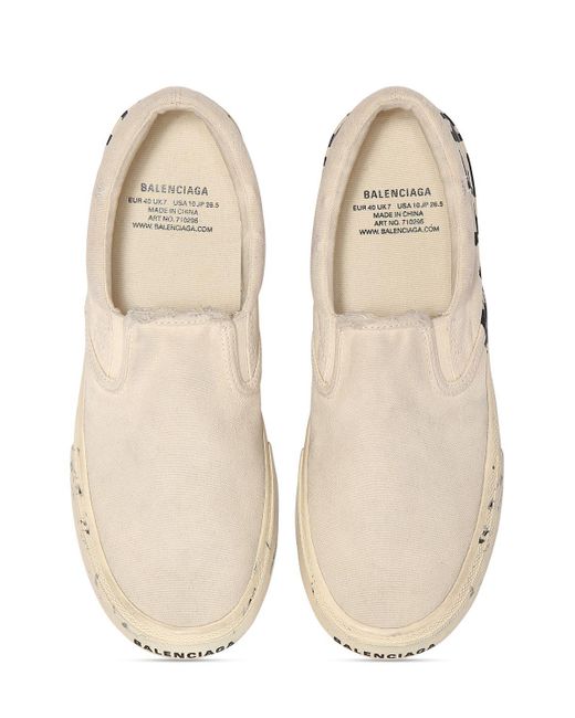 Balenciaga Natural 20mm Paris Cotton Slip-on Sneakers