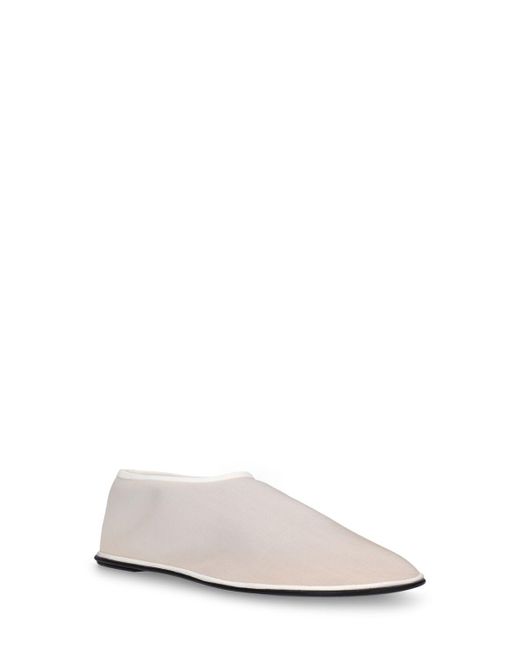 The Row White Nylon Slip-On Shoes