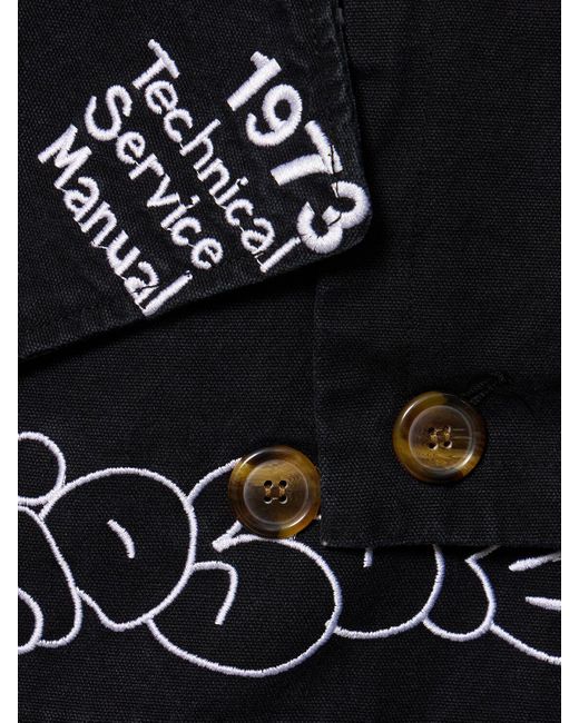 Kidsuper Trenchcoat Aus Baumwolle Mit Stickerei in Black für Herren
