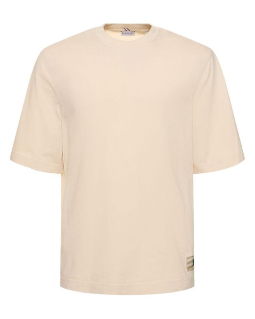 Camiseta de jersey de algodón con logo Burberry de hombre de color Natural