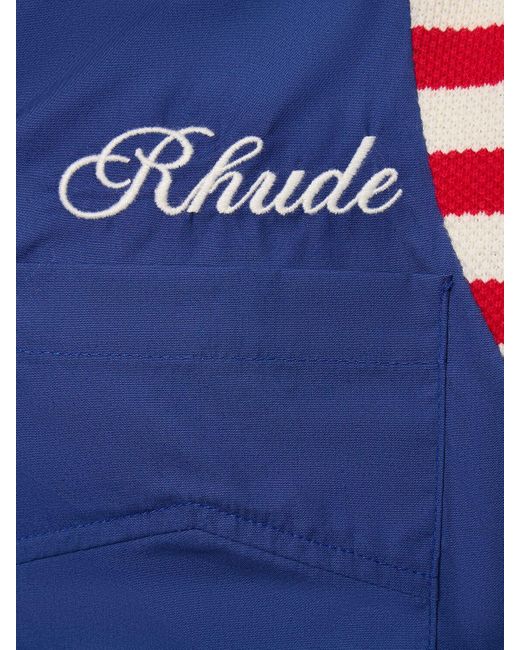 Rhude Blue America Spirit Poplin Shirt for men