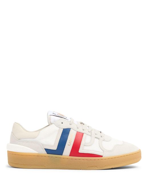 Lanvin White Clay Leather Low Top Sneakers for men