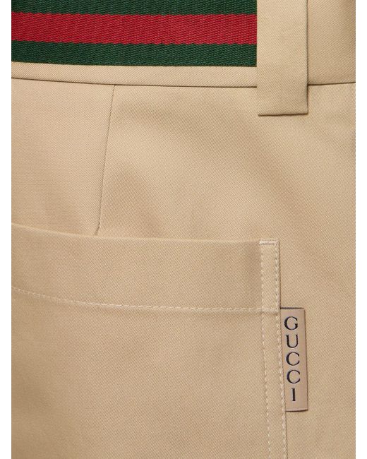 Gucci Compact Cotton Twill Shorts in Natural für Herren