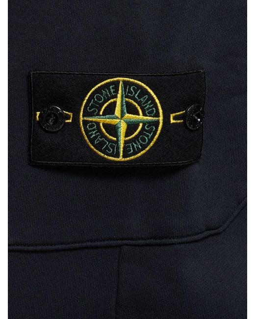 Stone Island Blue Cotton Logo Patch Sweatpants for men