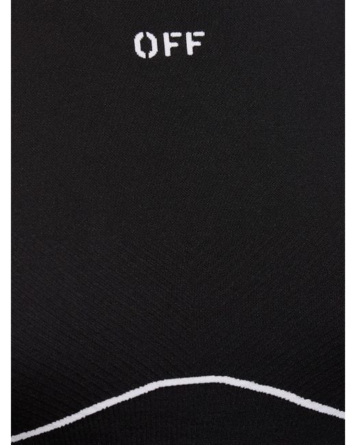 Crop top off stamp in techno stretch di Off-White c/o Virgil Abloh in Black