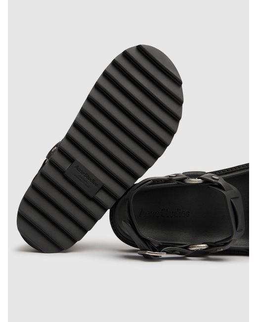 Acne レザーバックルストラップサンダル 30mm Black