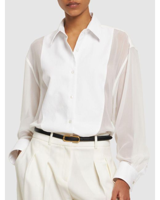 Camisa esmoquin de chifón de seda Stella McCartney de color White