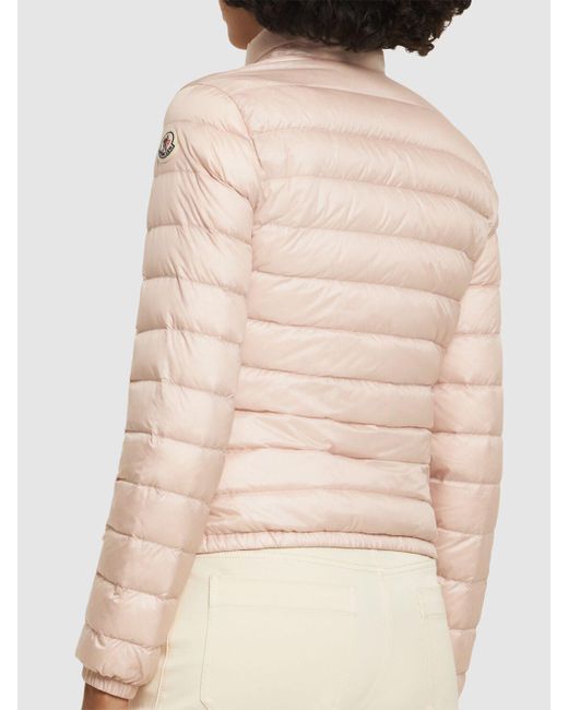 Moncler Pink Lans Packable Nylon Down Jacket