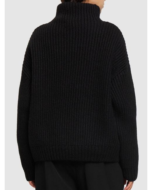 Anine Bing Black Sydney Wool Blend Sweater