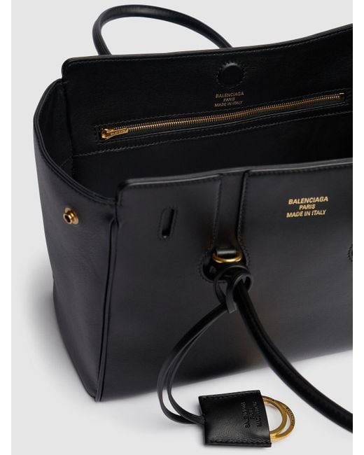 Balenciaga ミニ Hampton レザートップハンドルバッグ ブラック Balenciaga ミニ Hampton レザートップハンドルバッグ ブラック