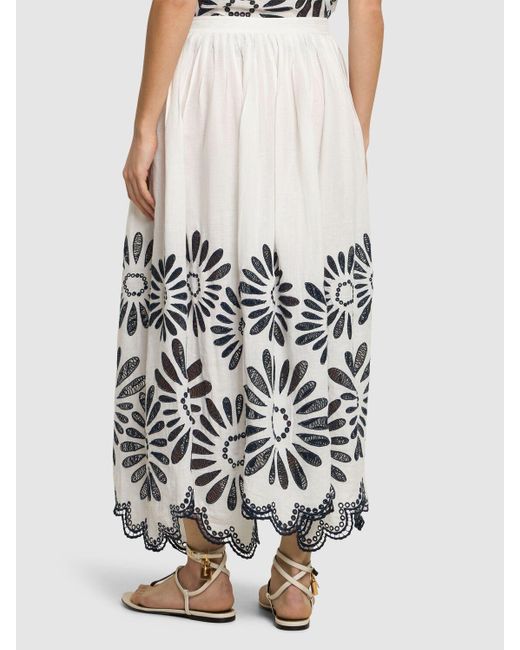 Annisa embroidered long skirt di Ulla Johnson in White