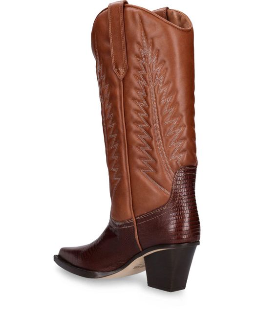 Paris Texas Brown 60Mm Rosario Lizard Print Leather Boots