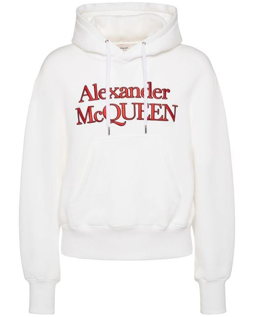 Alexander McQueen Kimono-hoodie Aus Baumwolle in White für Herren