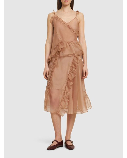 CECILIE BAHNSEN Alessandra シルクオーガンザトップ Natural
