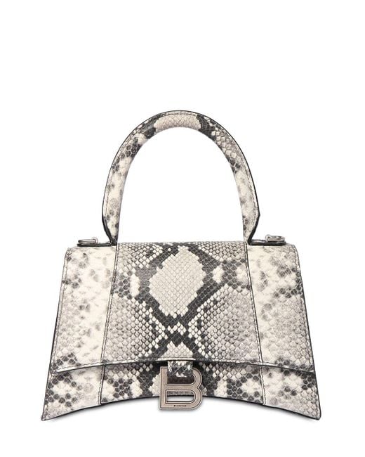 Balenciaga Hourglass Snakeskin-embossed Leather Top Handle Bag | Lyst