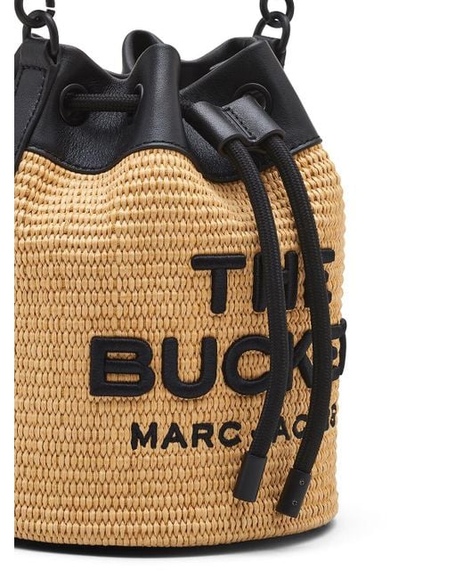 Bolso pequeño the bucket efecto rafia Marc Jacobs de color Black
